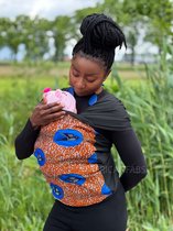 Afrikaanse Print Draagdoek / Draagzak / baby wrap / baby sling - Speed bird Oranje  - Baby wrap carrier