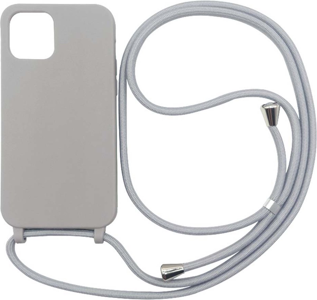 Smartphonica iPhone 12/12 Pro hoesje met koord - Grijs geschikt voor iPhone 12;iPhone 12 Pro