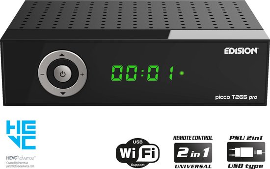 Edision Picco T265 H 265 HEVC Full HD DVB T2 Receiver With USB WiFi