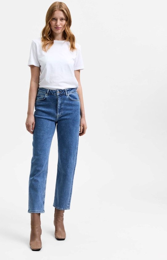 Selected Femme emine HW Straight Crop Sun Blu Jeans | bol.com