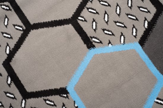 Tapiso Tapiso Atena Grijs Blauw Tapis de chambre d'enfant Taille - 80x150