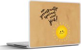 Laptop sticker - 14 inch - Sterkte - Spreuken - Geel - Zon - 32x5x23x5cm - Laptopstickers - Laptop skin - Cover