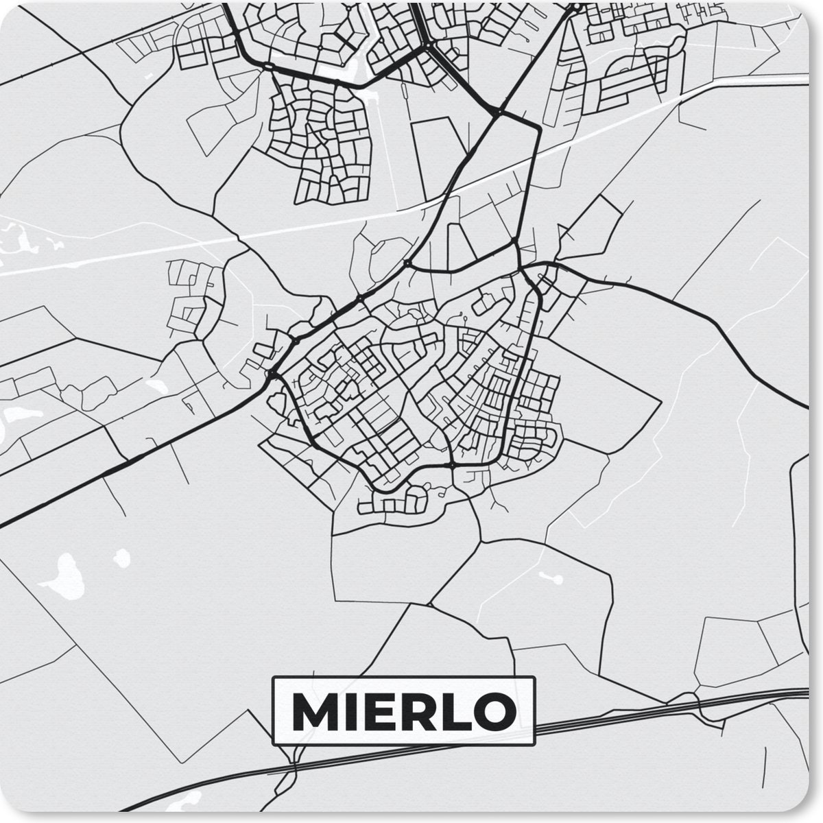 Muismat 20x20 cm - Mousepad Plattegrond - Mierlo - Kaart - Stadskaart - Muismatten - Stadskaart