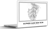 Laptop sticker - 17.3 inch - Plattegrond – Alphen aan den Rijn – Zwart Wit – Stadskaart - Kaart - Nederland - 40x30cm - Laptopstickers - Laptop skin - Cover