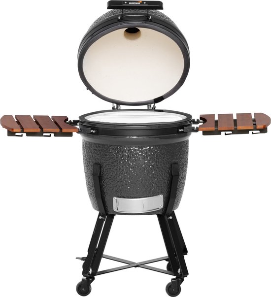 Foto: Mustang kamado l 21 barbecue houtskool 93 kg grijs grilloppervlak 47 cm