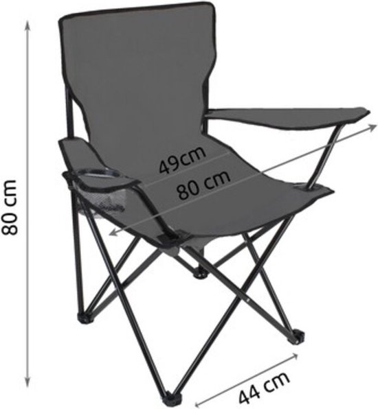 Campingstoel vouwstoel visstoel - met hoes - Vissersstoel - Grijs - strandstoel — afbeelding 5