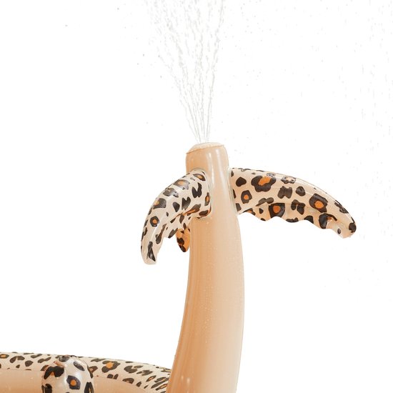 Swim Essentials - Speelzwembad met panterprint - Zwembadje - Opblaasbaar - Glijbaan - Sproeier - Kinderen - Jongens - Meisjes - Baby - Peuter - PVC - beige - bruin