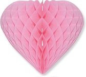 Lichtroze decoratie hart 40 cm - valentijn decoratie / versiering