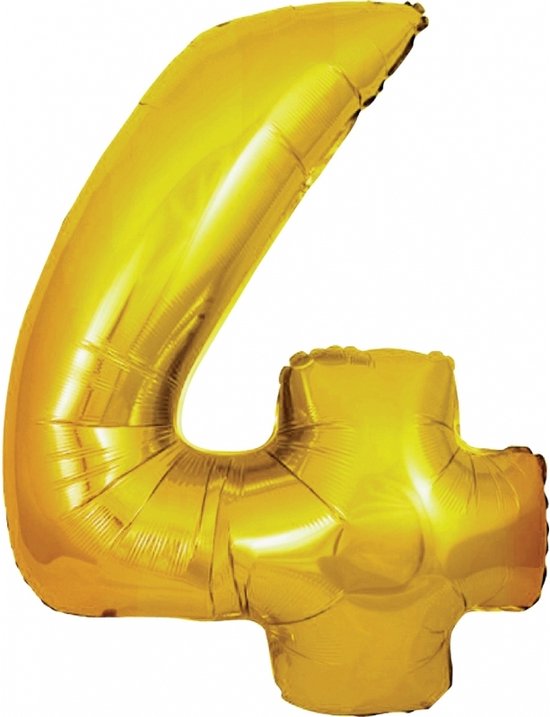 Cijfer 4 ballon goud