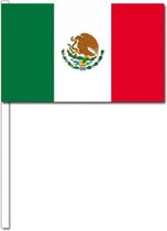 10 drapeaux agitant le Mexique 12 x 24 cm