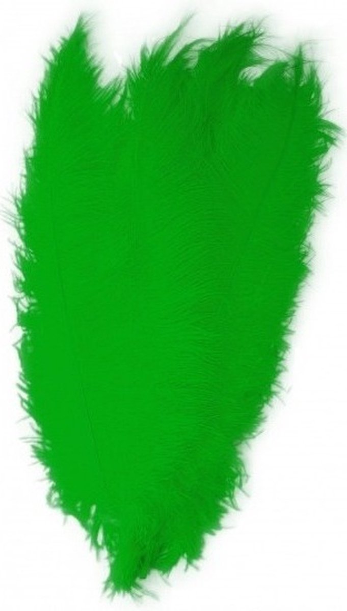 10x Grote decoratie veren/struisvogelveren groen 50 - Hobby/knutsel materiaal - Sierveren/decoratie veren