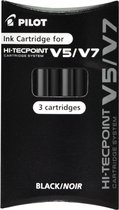 Inktpatroon pilot begreen hi-tecpoint v5/v7 zwart | Set a 3 stuk | 12 stuks