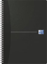 Oxford Office Essentials spiraalschrift, 180 bladzijden, ft A4, geruit 5 mm, zwart 5 stuks