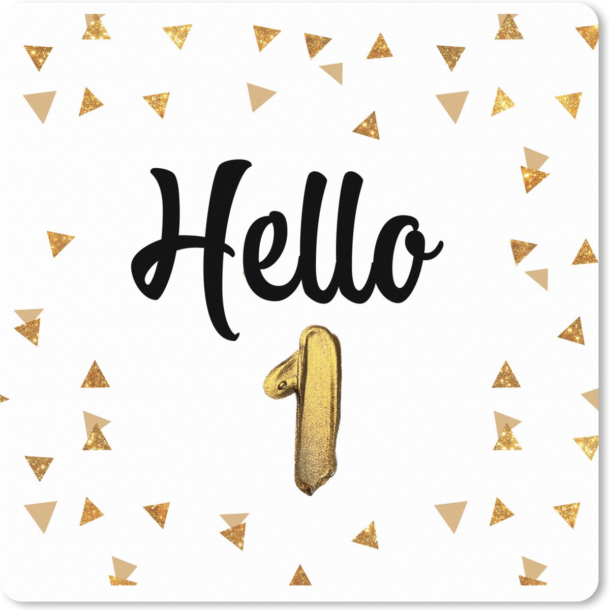 Muismat XXL 50x50 cm - Bureau onderlegger - Bureau mat Verjaardag - Goud - Confetti - Bureaumat - Gaming mousepad xl - Bureaulegger groot - Computer deskmat
