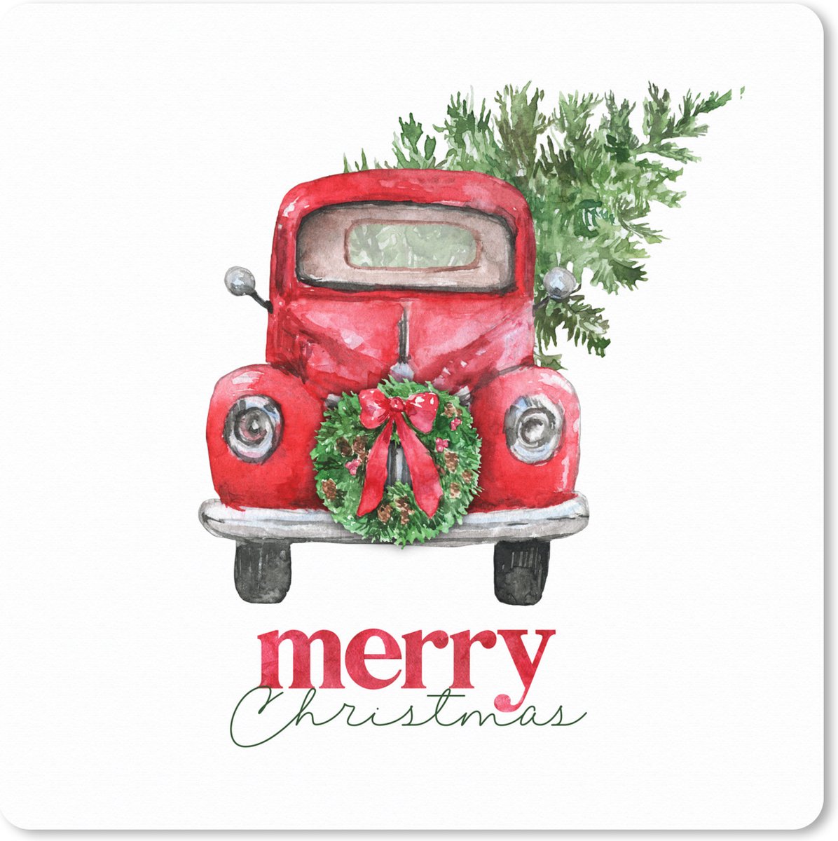 Muismat XXL 50x50 cm - Bureau onderlegger - Bureau mat Kerst - Auto - Merry Christmas - Spreuken - Quotes - Bureaumat - Gaming mousepad xl - Bureaulegger groot - Computer deskmat