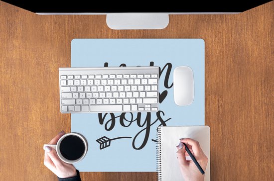 Muismat XXL 50x50 cm - Bureau onderlegger - Bureau mat Moeder - Zoon - Quotes - Bureaumat - Gaming mousepad xl - Bureaulegger groot - Computer deskmat