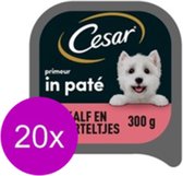 20x Cesar Scoop Cup Pate Veau & Carottes - Nourriture pour chien - 300g