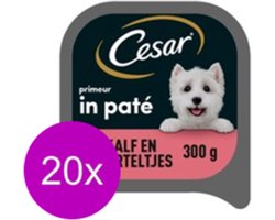 20x Cesar Primeur Kuipje Paté Kalf & Worteltjes - Hondenvoeding - 300g