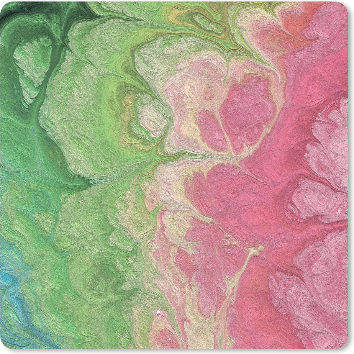 Muismat XXL 60x60 cm - Bureau onderlegger - Bureau mat Verf - Kunst - Psychedelisch - Bureaumat - Gaming mousepad xl - Bureaulegger groot - Computer deskmat