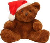 Pluche beer Michaela met kerstmuts 26 cm - Knuffeldieren - Kerstknuffels