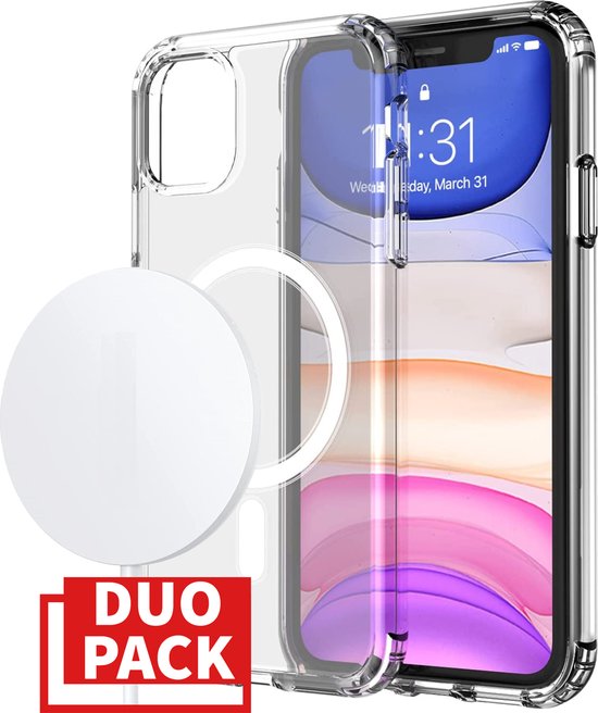Chargeur MagSafe pour iPhone 11 Pro + coque UltraHD transparente - Chargeur  rapide... | bol.com