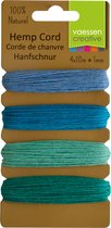 Vaessen Creative Hemp Koord - Assortiment - 4x10m - Blauw/groen