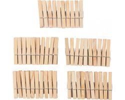 Lifetime Houten Wasknijpers - 100 Stuks - Sterk en Duurzaam voor Dagelijks Gebruik - Geschikt voor Alle Soorten Wasgoed - Milieuvriendelijk - 7,2x0,9x1,4 cm - Bruin