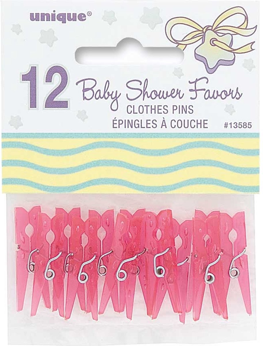 Haza Original Wasknijpers Mini Roze 12 Stuks