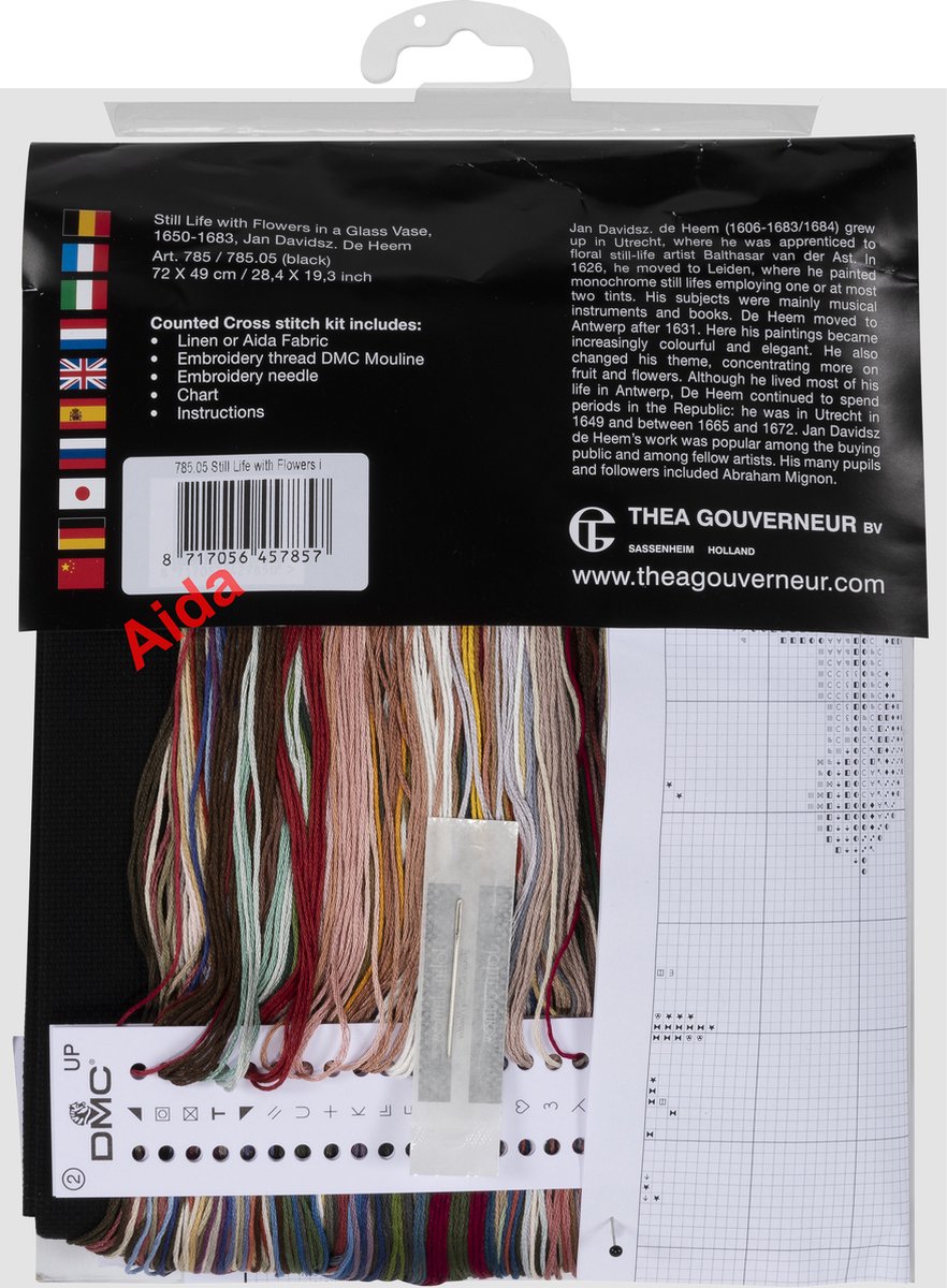 Thea Gouverneur - Borduurpakket met telpatroon - 2041 - Voorgesorteerde DMC Garens - Efteling - Linnen - 80 cm x 30 cm - DIY Kit