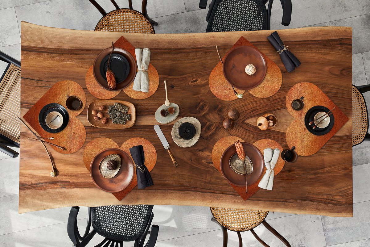 Onderleggers - Placemats - Placemats hartje - Brons - IJzer - Roest print - 6 stuks