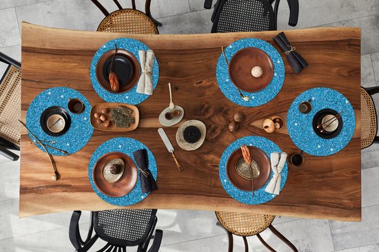 Sets de table ronds - Napperons ronds - Topaze - Sagittaire - Signe du zodiaque - Pierres précieuses - 6 pièces