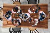 Dessous de verre - Napperons - Napperons coeur - Imprimé marbré - Or - Bulles - 10 pièces