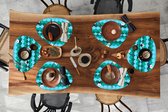 Placemat organisch - Placemats organic - Onderleggers - Cirkel - Pinguïn - Design - 6 stuks