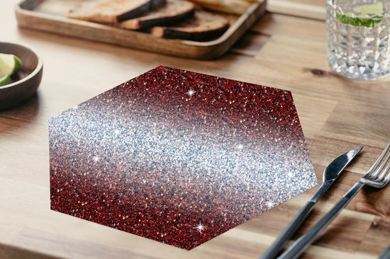 Napperons hexagon - Sous-verres - Set de table hexagonal - Ombre - Ram - Zodiac - Motifs - Lot de 6