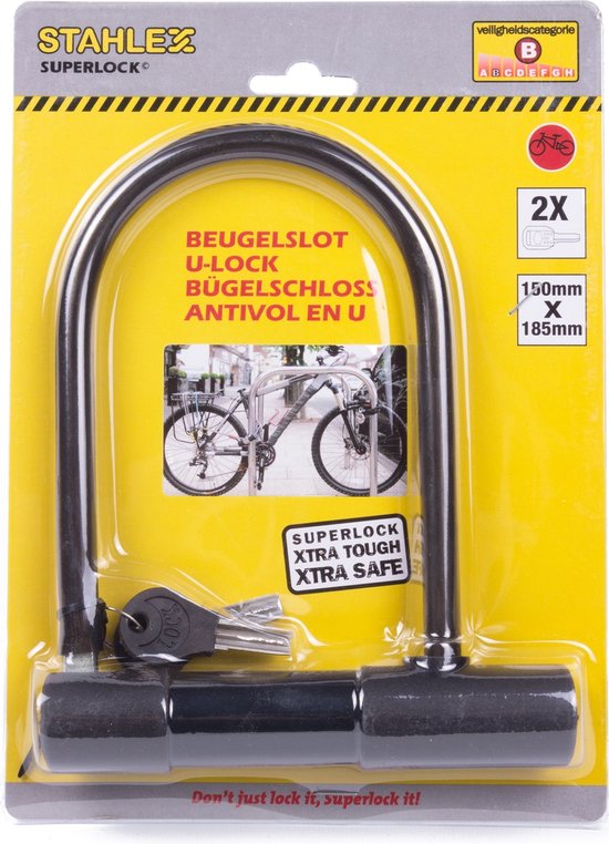 Stahlex Beugelslot - Veiligheidscategorie B - 15 x 18.5 cm - Inclusief 2 sleutels - Zwart van Stahlex — afbeelding 5