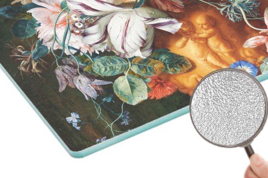 Planche à découper en Verres - 39x28 - Art - Maîtres anciens - Bouquet de fleurs dans une urne - Planches à découper en Glas