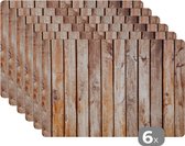 Placemat - Placemats - OSB - Wood - Hout - Plank - Schutting - Tafel onderzetters - 45x30 cm - 6 stuks
