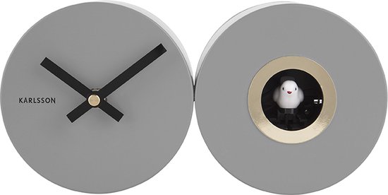 Karlsson Duo Cuckoo - Horloge murale - Horloge à coucou - Acier -  26x13x7,2cm - Grijs | bol.com