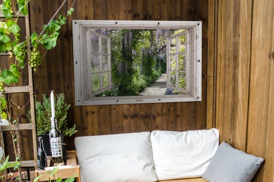 Affiche de jardin Wisteria - Fleurs - Transparentes - Arbre - Printemps - 120x80 cm - Toile de jardin