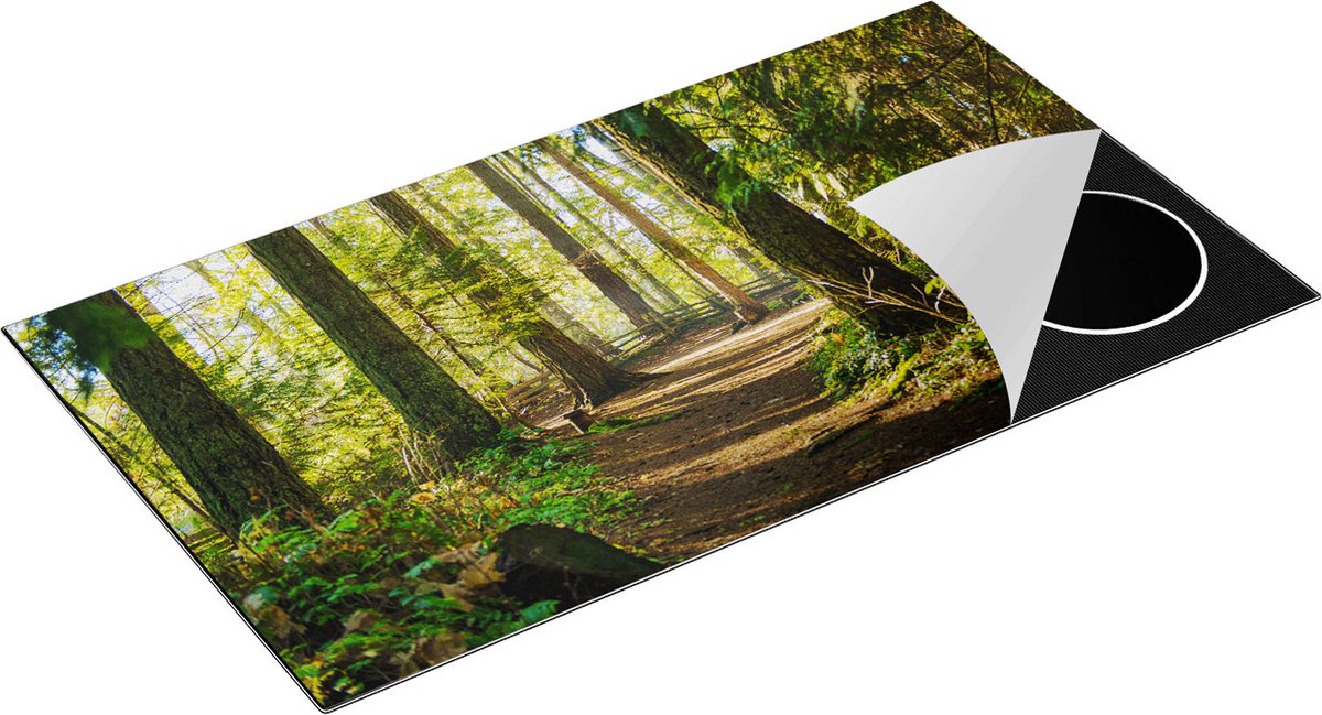 Chefcare Inductie Beschermer Voetpad in het Bos - 95x55 cm - Afdekplaat Inductie - Kookplaat Beschermer - Inductie Mat