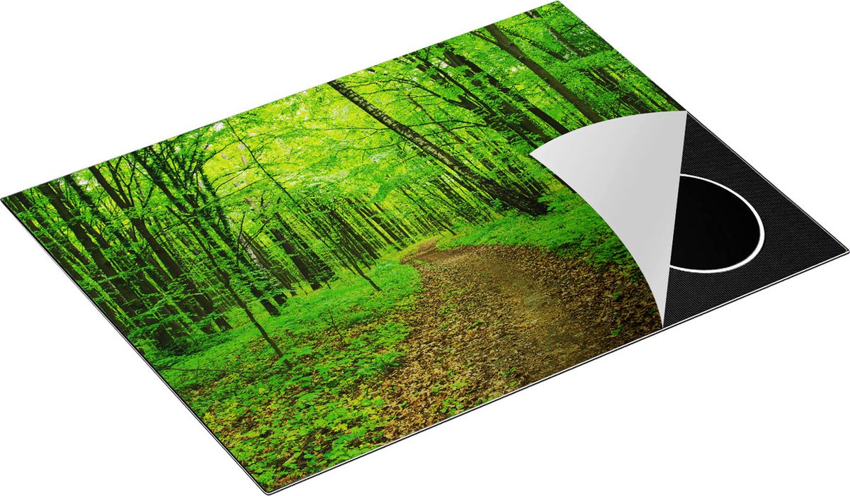 Chefcare Inductie Beschermer Voetpad in Groen Bos - 70x52 cm - Afdekplaat Inductie - Kookplaat Beschermer - Inductie Mat