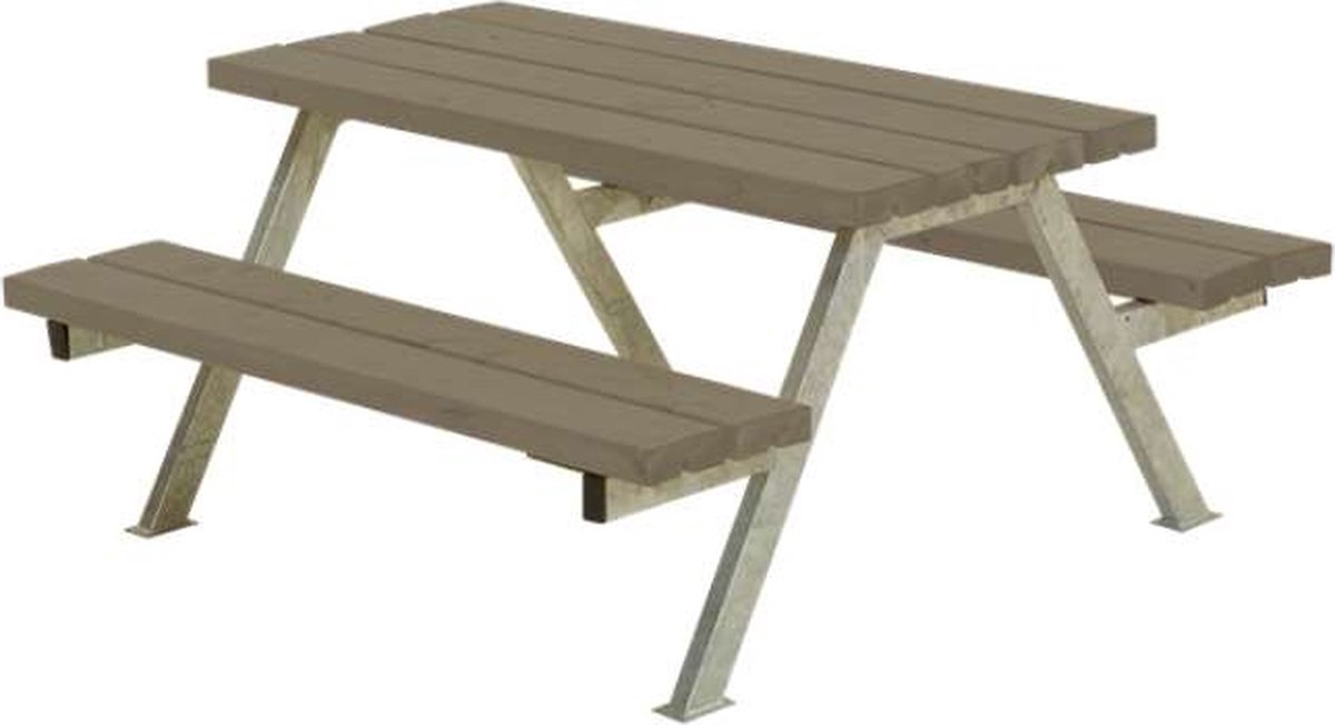 Kinderpicknicktafel vuren gegrond grijsbruin - Alpha 118 x 118 x 57 cm