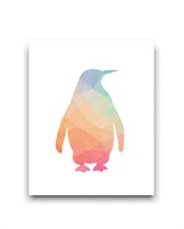 Schilderij  Geometrische pinguin / Dieren / 40x30cm