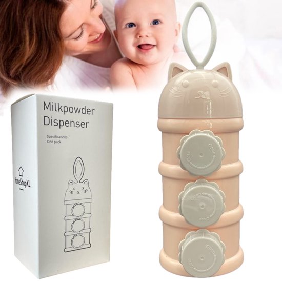 Foto: Hsxl melkpoeder doseerdoosjes melkpoeder toren bpa vrij 3 compartimenten roze kraamcadeau bewaarbakjes babyvoeding dispenser poedertoren melkpoeder bewaardoos babyvoeding bewaarbox reisbox