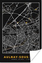Affiche Plan – Carte – Plan de ville – France – Aulnay-sous-Bois - 60x90 cm