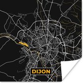 Poster Kaart – Dijon - Plattegrond – Frankrijk – Stadskaart - 30x30 cm