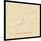 Fotolijst incl. Poster - Neufchâteau - Vintage - Plattegrond - Stadskaart - Kaart - 40x40 cm - Posterlijst