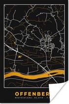 Poster Duitsland – Black and Gold – Offenberg – Stadskaart – Kaart – Plattegrond - 80x120 cm