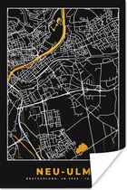 Poster Goud – Duitsland – Plattegrond – Gold – Stadskaart – Kaart – Neu Ulm - 60x90 cm