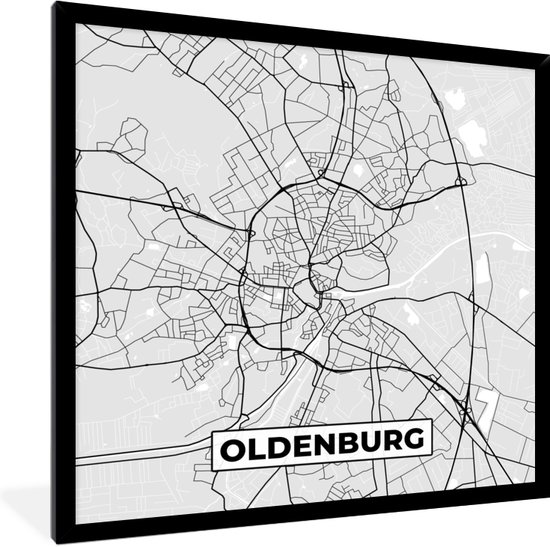 Fotolijst incl. Poster - Kaart - Stadskaart - Duitsland - Oldenburg ...